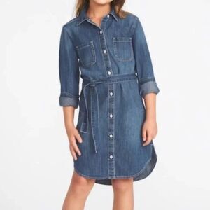 Old Navy Button Down Denim Shirt Dress(Size M/8)